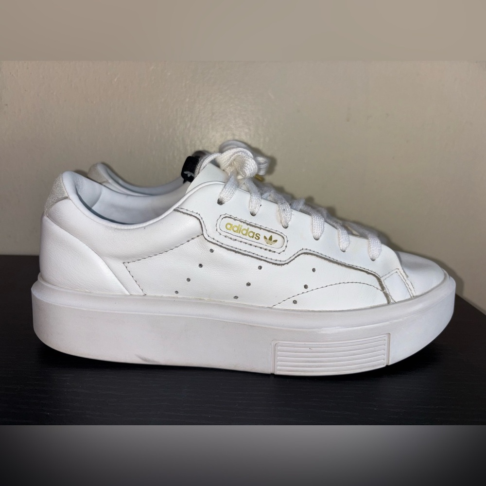 Adidas White and Gold Casual Sneakers
